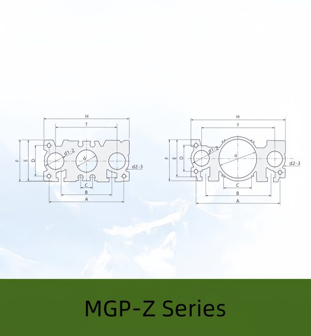 MGP-Z Series 6063 Aluminum Pneumatic Cylinder - Image 2